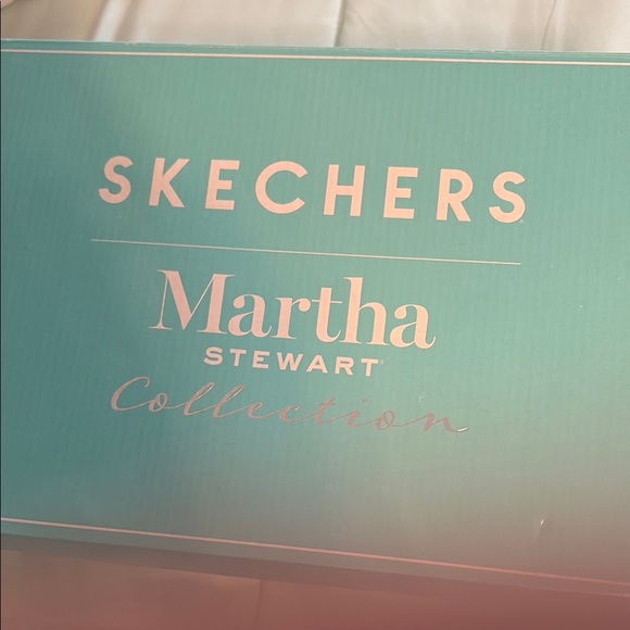 Skechers Cream Cozy Knit Slippers with rhinestone sparkles on top. - Picture 7 of 7